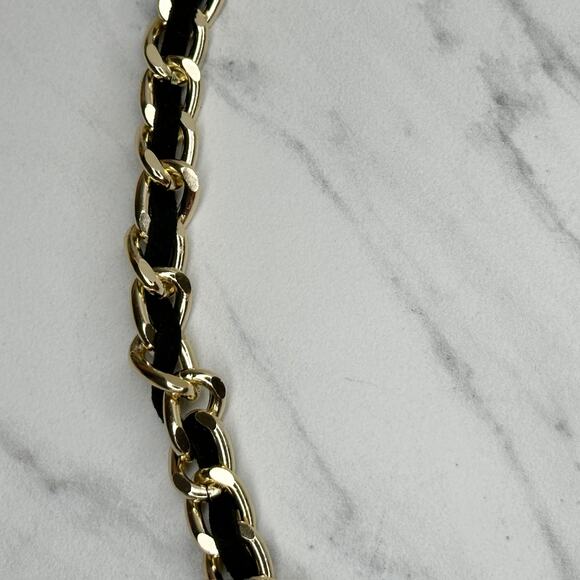 Black Woven Draped Chain Belt Coin Charm Y2K Statement Piece ✨ - Picture 8 of 13